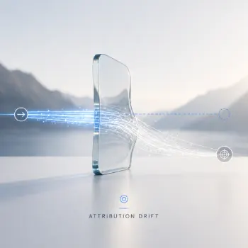 Visualization of attribution drift in paid acquisition reporting.