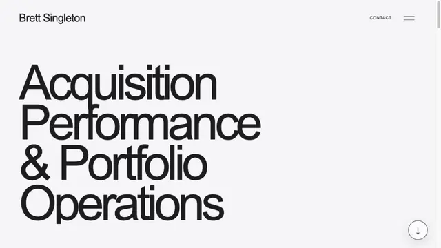 Brett Singleton acquisition performance and portfolio operations website homepage