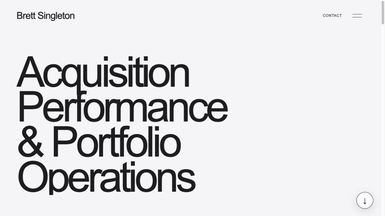 Brett Singleton acquisition performance and portfolio operations website homepage