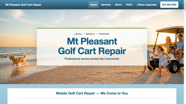 Mount Pleasant Golf Cart Repair website homepage