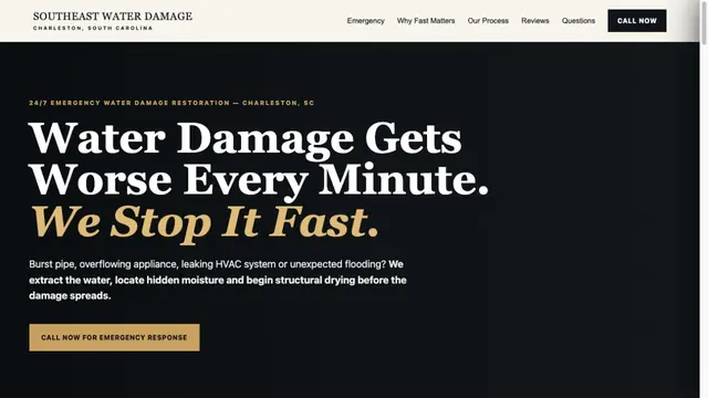 Southeast Water Damage emergency restoration website homepage
